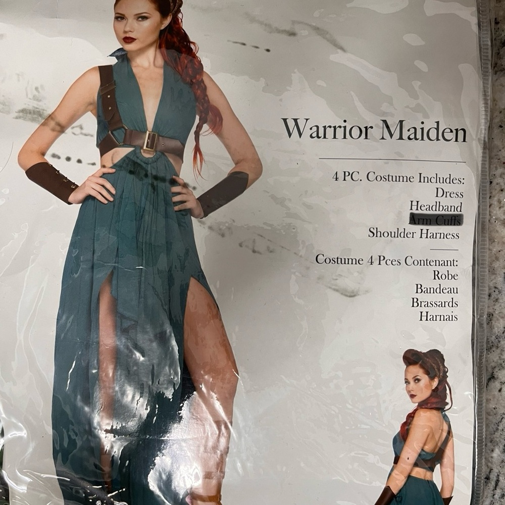 Leg Avenue Warrior Maiden Backless Dress - Teal